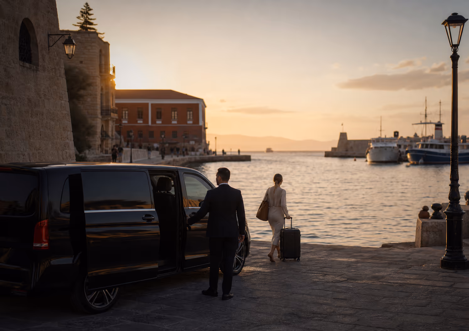 Luxury transfer road in Crete